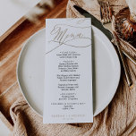 Romantic Gold and Black Calligraphy Wedding Menu Invitation<br><div class="desc">This romantic gold and black calligraphy wedding menu card is perfect for a simple wedding. The modern classic design features fancy swirls and whimsical flourishes with gorgeous elegant hand lettered faux champagne gold typography. This menu can be used for a wedding reception, rehearsal dinner, or any event. Please Note: This...</div>