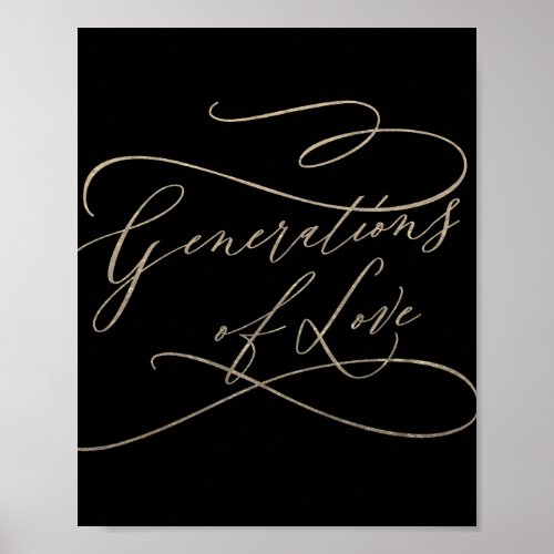 Romantic Gold and Black Generations of Love Poster