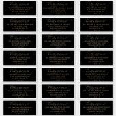 Romantic Gold and Black Guest Address Labels (Front)