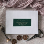 Romantic Gold and Green Guest Address Labels<br><div class="desc">These romantic gold and green wedding guest address labels are perfect for a simple wedding. The modern classic design features fancy swirls and whimsical flourishes with gorgeous elegant hand lettered faux champagne gold foil typography on a dark emerald green background. Customize each label with the name and address of your...</div>