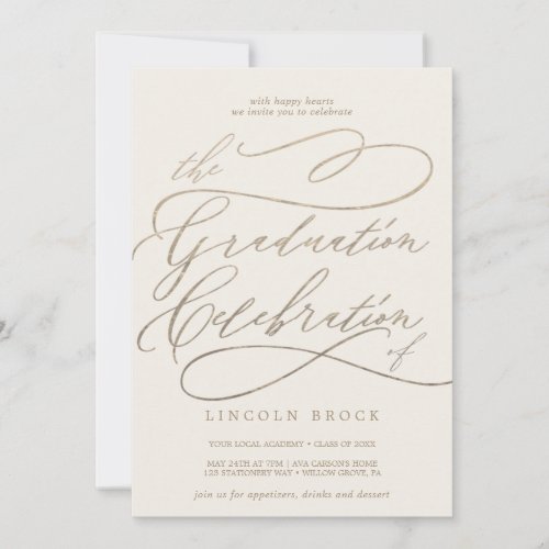 Romantic Gold and Ivory Graduation Celebration