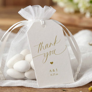 Romantic Gold and Ivory Italian Almond Wedding Gift Tags