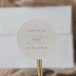 Romantic Gold and Ivory Wedding Envelope Seals<br><div class="desc">These romantic gold and ivory wedding envelope seals are perfect for a simple wedding. The modern classic design features fancy swirls and whimsical flourishes with gorgeous elegant hand lettered faux champagne gold foil typography. Personalize the label with the names of the bride and groom. Please Note: This design does not...</div>