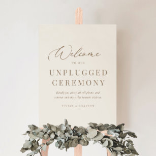 Romantic Gold and Ivory Wedding Unplugged Ceremony Foam Board