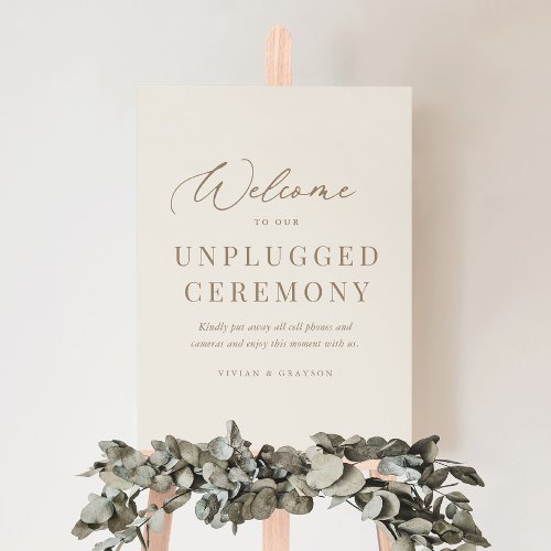 Romantic Gold and Ivory Wedding Unplugged Ceremony Foam Board