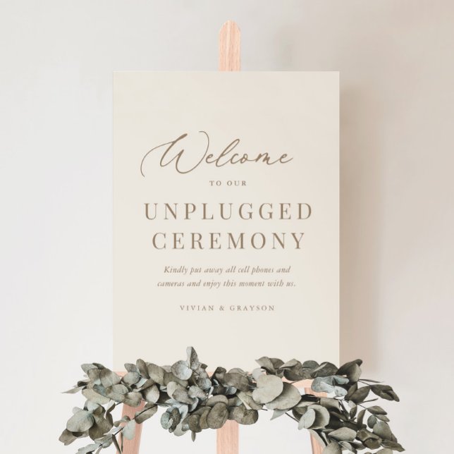 Romantic Gold and Ivory Wedding Unplugged Ceremony Foam Board (Creator Uploaded)