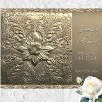 Romantic Gold Antique Look Guest Book