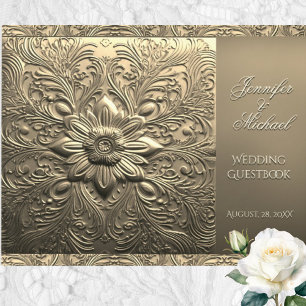 Romantic Gold Antique Look Guest Book