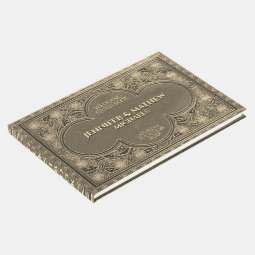 Romantic Gold Antique Look Guest Book | Zazzle