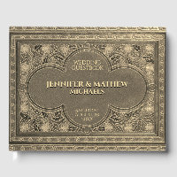 Romantic Gold Antique Look Guest Book