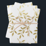 Romantic Gold Botanical Leaf Wedding Wrapping Paper Sheets<br><div class="desc">Elegant wedding gift-giving in a faux gold botanical leaf pattern makes an awesome presentation.  Ideal for newlyweds,  bridal showers,  wedding showers,  new homes,  engagement showers,  and more.</div>