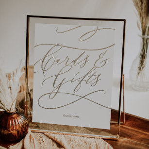 Romantic Gold Calligraphy Cards and Gifts Sign