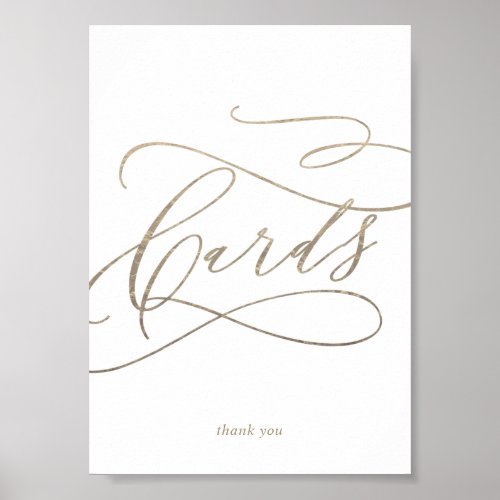 Romantic Gold Calligraphy Cards Table Sign