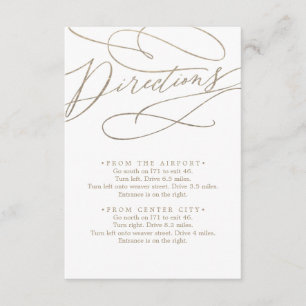 Romantic Gold Calligraphy Direction Enclosure Card