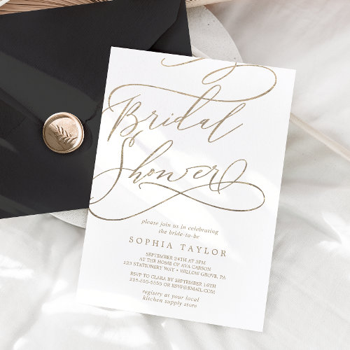 Romantic Gold Calligraphy | Flourish Bridal Shower