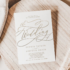 Romantic Gold Calligraphy Return Address Label