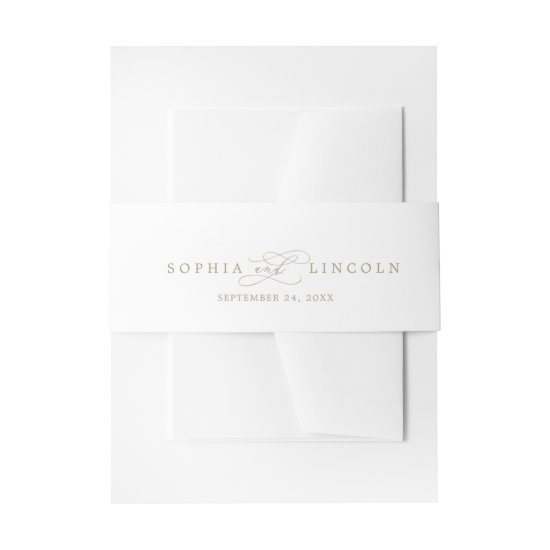 Romantic Gold Calligraphy | Flourish Wedding Invitation Belly Band