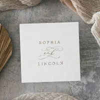 Elegant Flourish (Vintage Paper) Wedding Paper Napkins - Luxury Wedding  Invites