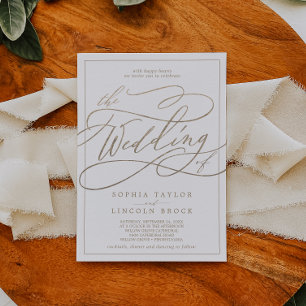 Romantic Gold Calligraphy   Frame The Wedding Of Invitation
