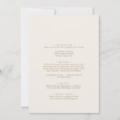 Romantic Gold Calligraphy Ivory All In One Wedding Invitation (Back)