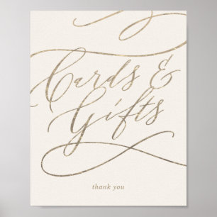 Romantic Gold Calligraphy   Ivory Cards and Gifts Poster
