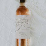 Romantic Gold Calligraphy | Ivory Cheers Wedding Wine Label<br><div class="desc">These romantic gold calligraphy ivory cheers wedding wine labels are perfect for a simple wedding reception. The modern classic design features fancy swirls and whimsical flourishes with gorgeous elegant hand lettered faux sparkling wine gold foil typography. Personalize the wine bottle stickers with the names and date. These labels can be...</div>