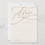 Romantic Gold Calligraphy | Ivory Flourish Wedding Advice Card<br><div class="desc">This romantic gold calligraphy ivory flourish wedding advice card is perfect for a simple wedding and can be used for any event. The modern classic design features fancy swirls and whimsical flourishes with gorgeous elegant hand lettered faux champagne gold foil typography. These advice cards can be used as a guestbook...</div>