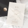 Romantic Gold Calligraphy | Ivory Monogram Wedding Invitation