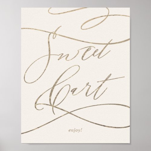 Romantic Gold Calligraphy | Ivory Sweet Cart Poster