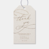 Romantic Gold Calligraphy | Ivory Thank You Favor Gift Tags (Front)