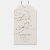 Romantic Gold Calligraphy | Ivory Thank You Favor Gift Tags (Back)
