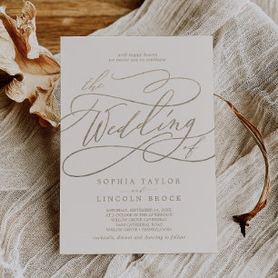 Romantic Gold Calligraphy   Ivory The Wedding Of Invitation