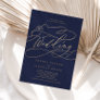 Romantic Gold Calligraphy | Navy The Wedding Of Invitation