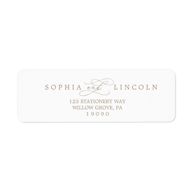 Romantic Gold Calligraphy Return Address Label