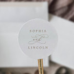 Romantic Gold Calligraphy Wedding Envelope Seals<br><div class="desc">These romantic gold calligraphy wedding envelope seals are perfect for a simple wedding. The modern classic design features fancy swirls and whimsical flourishes with gorgeous elegant hand lettered faux champagne gold foil typography. Personalize the label with the names of the bride and groom. Please Note: This design does not feature...</div>