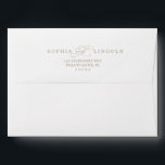 Romantic Gold Calligraphy Wedding Invitation Envelope<br><div class="desc">These romantic gold calligraphy wedding invitation envelopes are perfect for a simple wedding. Personalize the envelope flap with your return address.

Please Note: This design does not feature real gold foil. It is a high quality graphic made to look like gold foil.</div>