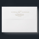 Romantic Gold Calligraphy Wedding Invitation Envelope<br><div class="desc">These romantic gold calligraphy wedding invitation envelopes are perfect for a simple wedding. Personalize the envelope flap with your return address.

Please Note: This design does not feature real gold foil. It is a high quality graphic made to look like gold foil.</div>
