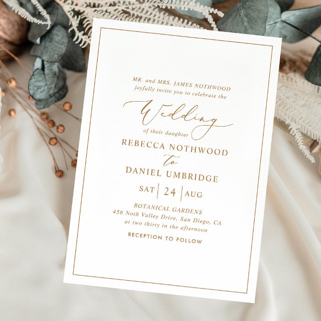 Romantic Gold Calligraphy Wedding Invitations (Creator Uploaded)