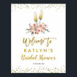 Romantic Gold Cheers to Love Welcome Sign<br><div class="desc">Romantic Gold Cheers to Love Welcome Sign</div>