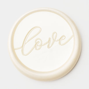 Romantic Gold Cursive Love Stamp Wax Seal Sticker