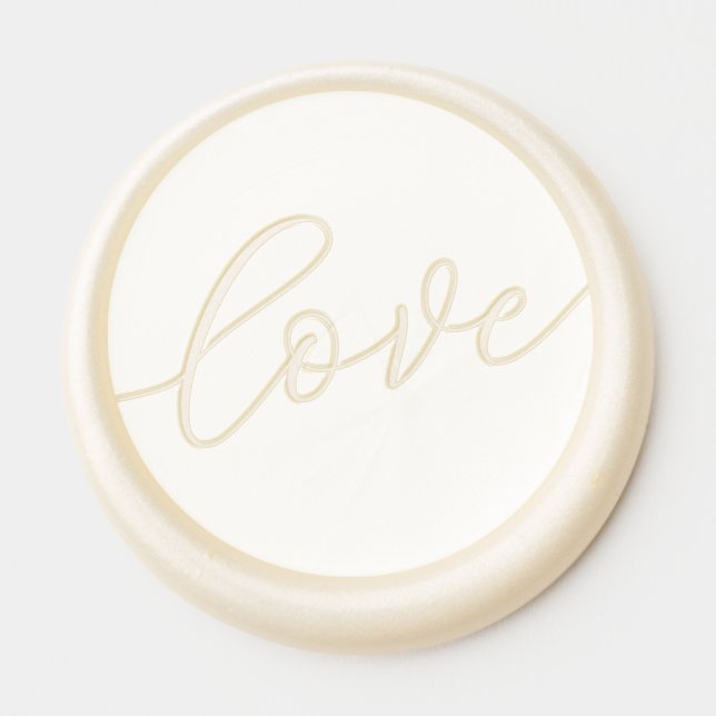 Romantic Gold Cursive Love Stamp Wax Seal Sticker (Front)