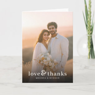Romantic Gold Elegant Photo Thank You Card
