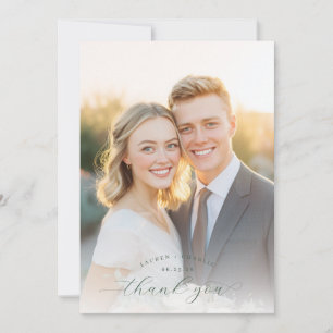 Romantic Gold Elegant Photo Thank You Card