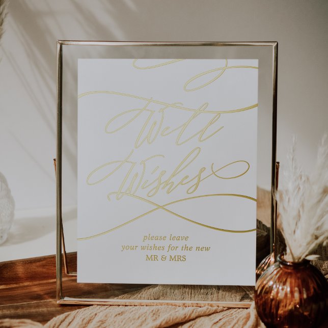 Romantic Gold Foil Elegant Wedding Well Wishes Foil Prints (Romantic Gold Foil Elegant Wedding Well Wishes Foil Prints)