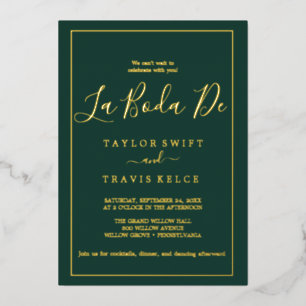 Romantic Gold Foil Emerald Frame La Boda De Foil Invitation