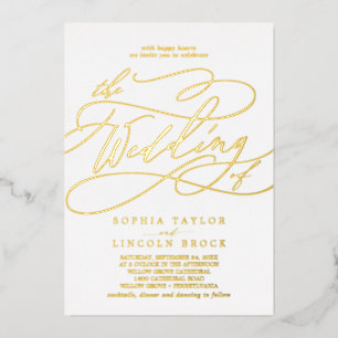 Romantic Gold Foil Flourish The Wedding Of Foil Invitation