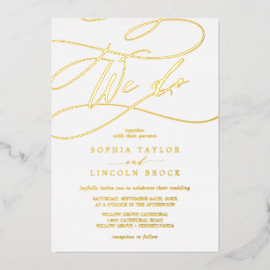 Romantic Gold Foil   Flourish We Do Wedding Foil Invitation