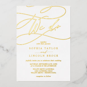 Romantic Gold Foil   Flourish We Do Wedding Invitation