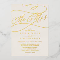 Romantic Gold Foil | Ivory Mr & Mrs Wedding