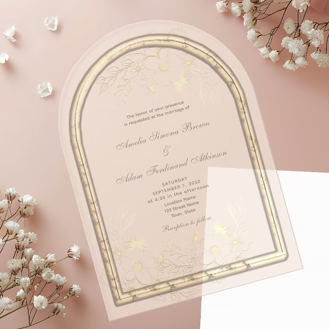 Romantic Gold Foil Wedding Acrylic Invitations (Creator Uploaded)